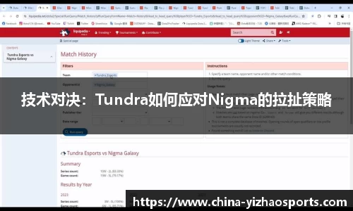 技术对决：Tundra如何应对Nigma的拉扯策略